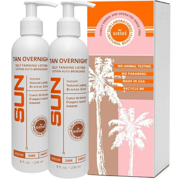 Buy Sunlabs Tan Overnight  Medium Self Tanner Lotion for Fair Skin (8 oz) - 2 Pack Flawless by Sun Laboratories. Premium quality product with reliable packaging and fast delivery.