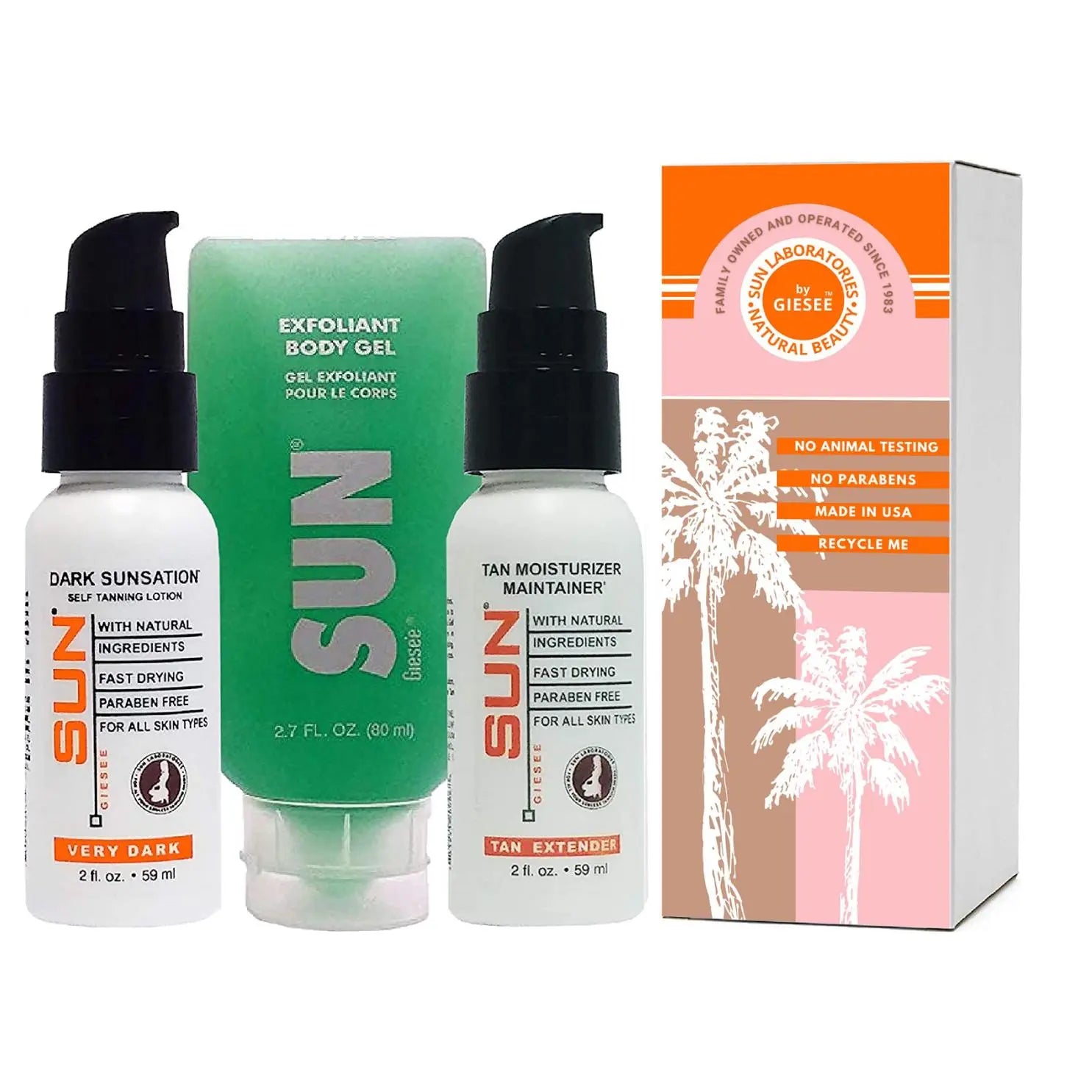Dark Sunsation Best Tanning Lotion 2 fl oz Self Tanning Kit - Sun Laboratories by Giesee Best sunless tanning products