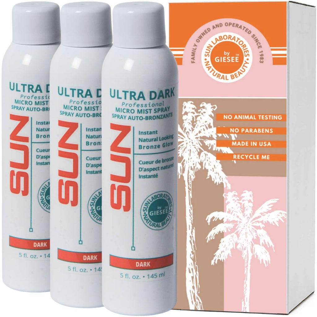 Natural Sunless Airbrush Spray Tan Micro Mist Self Tanner - Dark 3-Pack (5 oz each)