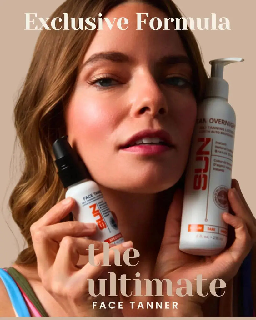 Facial Tanner Medium Strictly Faces Creme 2 oz. Sun Laboratories - Sun Laboratories by Giesee applying self tanning lotion	