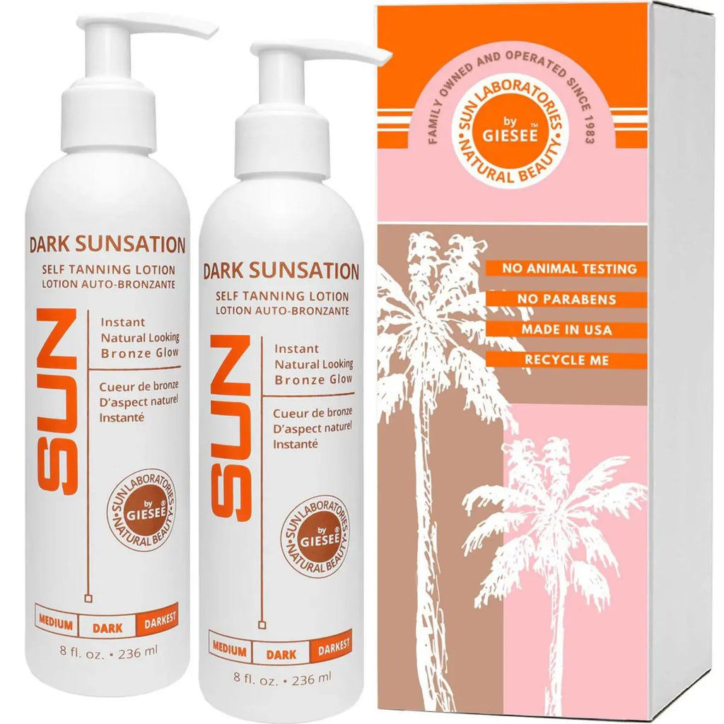 Sunlabs Tanner Dark Sunsation Very Dark Self Tanning Lotion (2 Pack) Darkest Sunless Tanning Lotion - Sun Laboratories by Giesee sun tan creams
