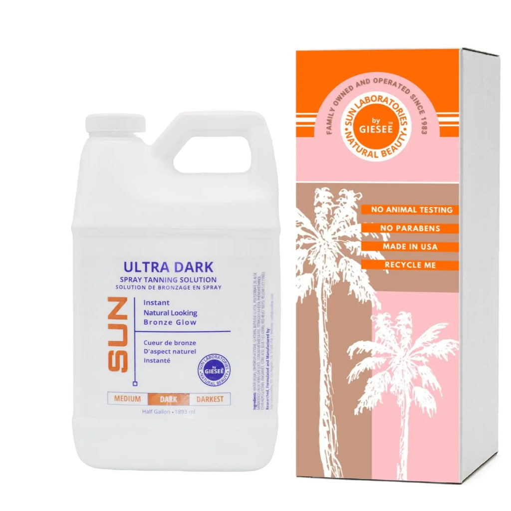 Ultra Dark Self Tanning Spray Tan Solution (1/2 Gallon) - Natural Sunless Bronzing for Body & Face | Giesee Sun Tanning Products - Sun Laboratories by Giesee sun tan spray	