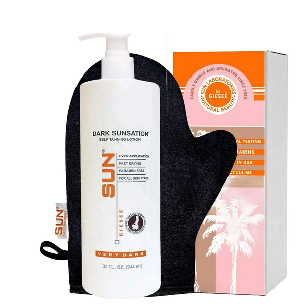 Buy Sunless Tanning Lotion 32oz Dark Sunsation Very Dark  with Tanning  Mitt by Sun Laboratories. Premium quality product with reliable packaging and fast delivery.
