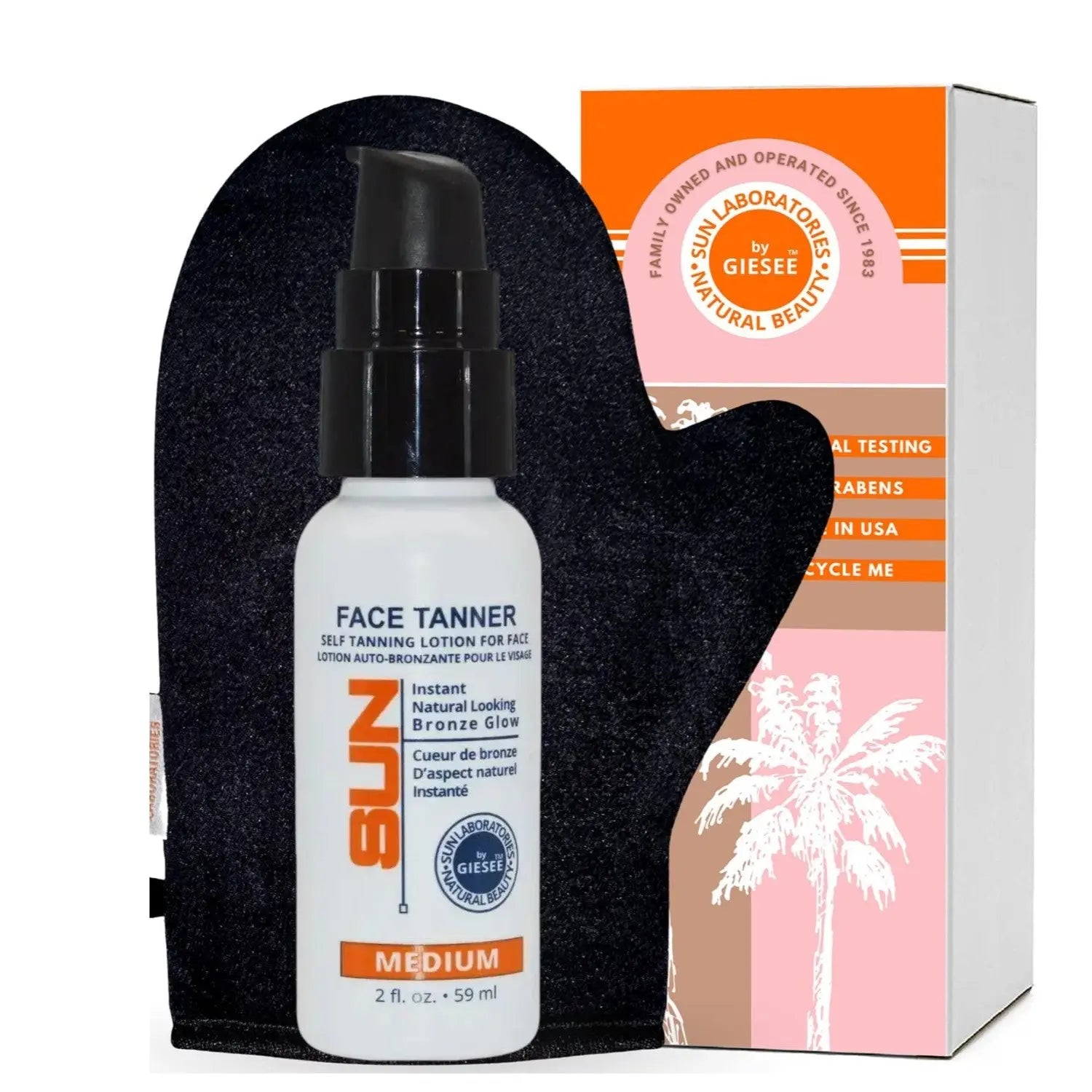 Facial Tanner Medium Strictly Faces Creme 2 oz. with Tanning Mitt - Sun Laboratories by Giesee
