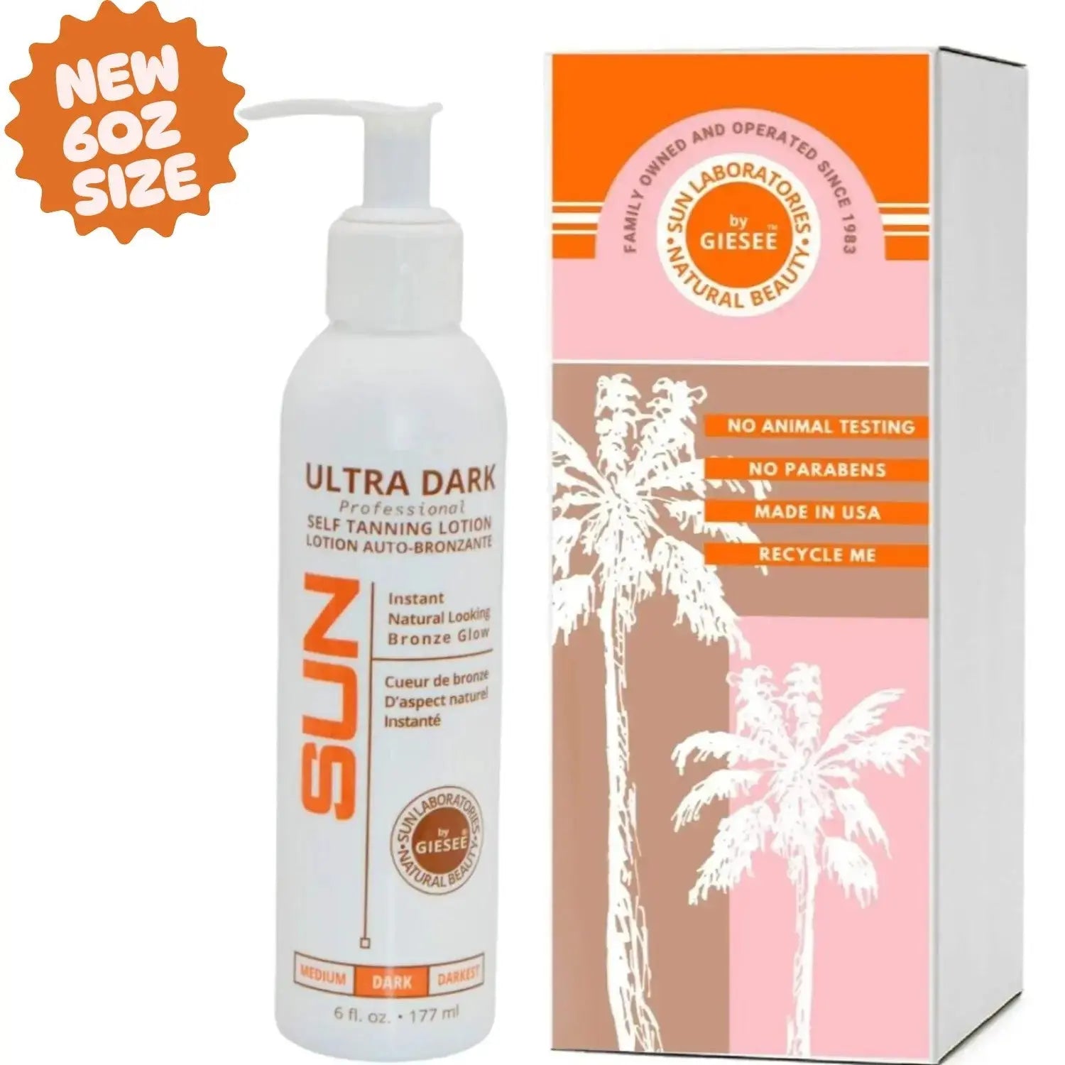 Sunlabs Tanner Natural Bronzer Ultra Dark Self Tanning Lotion 6oz