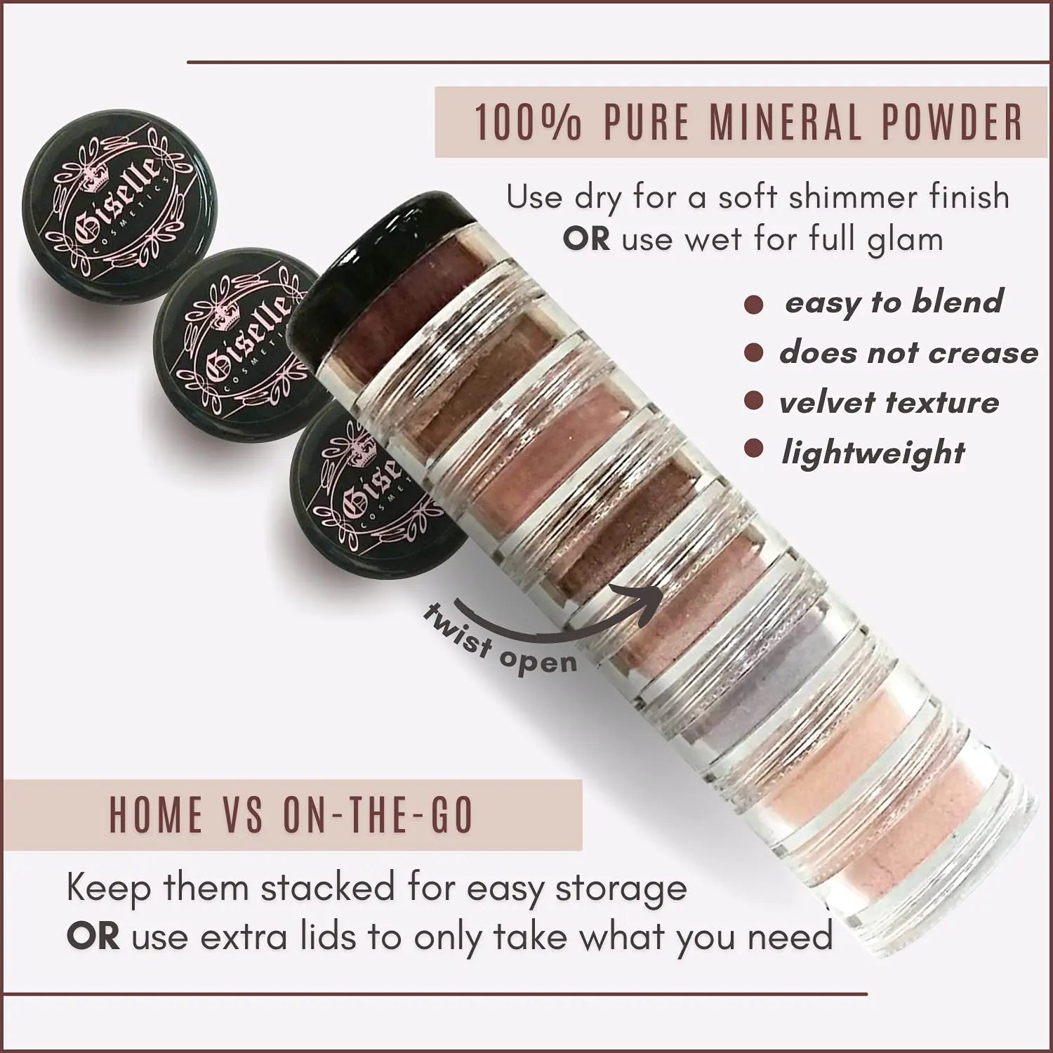 Mineral Makeup Eyeshadow Pure Shimmer Coco Babe 8 Stack - Sun Laboratories by Giesee gypsy makeup