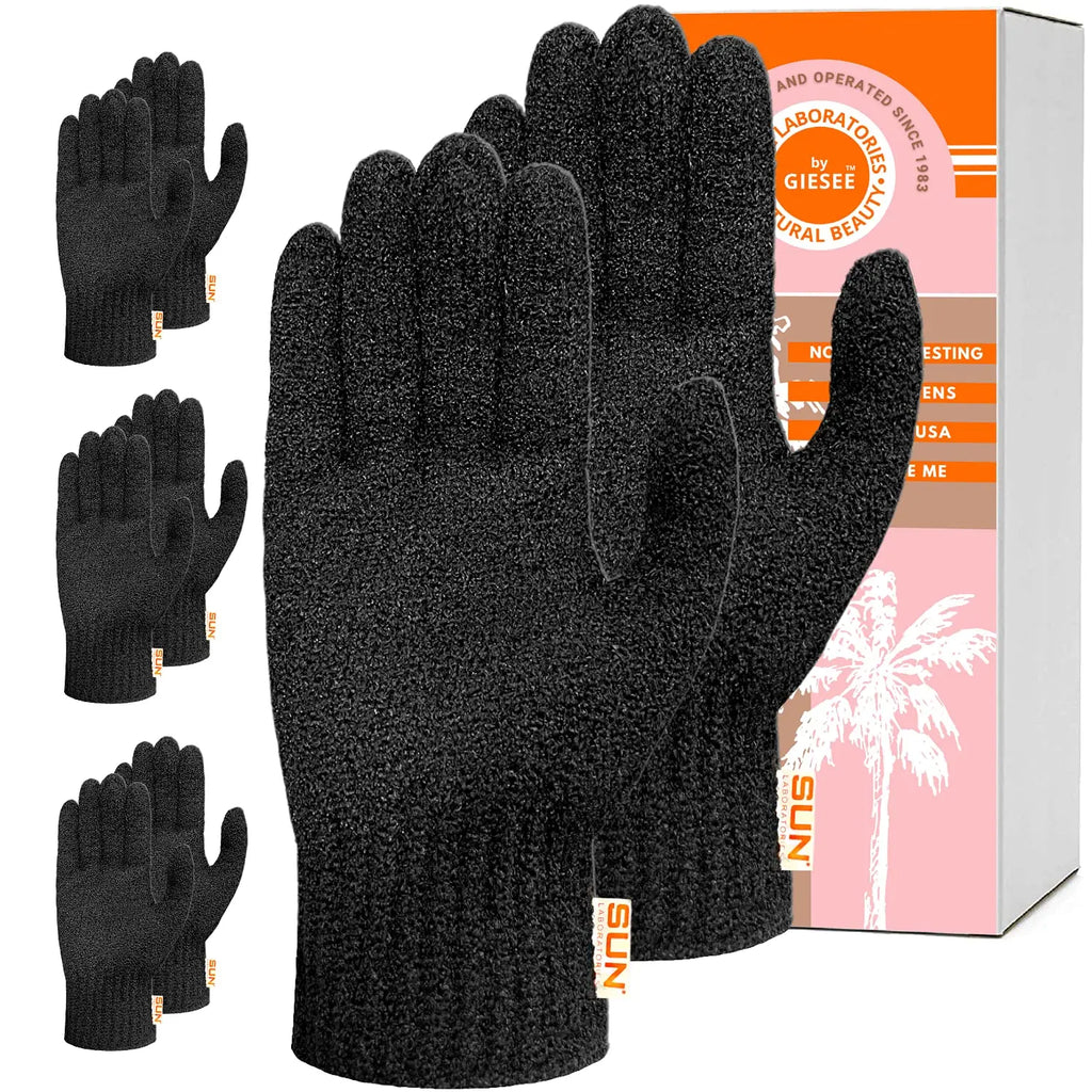 4-Pair Exfoliating Glove Set: Revitalize Your Skin - Sun Laboratories by Giesee skin care