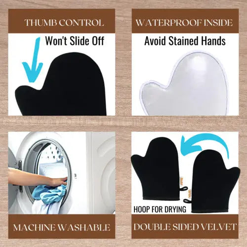 Tanning Mitt  For Self Tanner  Application - Sun Laboratories by Giesee applying self tanning lotion