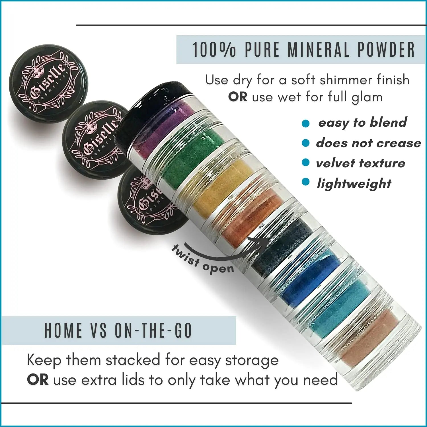 Caribbean 8 Stack Mineral Makeup Eyeshadow Pure Shimmer Mineral Make - Sun Laboratories by Giesee gypsy makeup	
