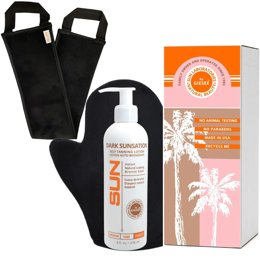 Self Tanner Bundle Dark Sunsation Very Dark 8oz Sunless Tanning Lotion Kit - Sun Laboratories by Giesee self tanner very dark