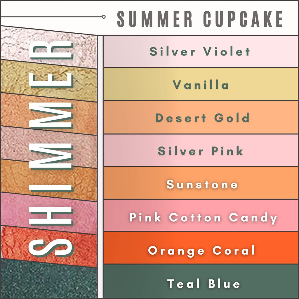 Summer Cupcake 8 Stack Mineral Makeup Eyeshadow Pure Shimmer Mineral Make