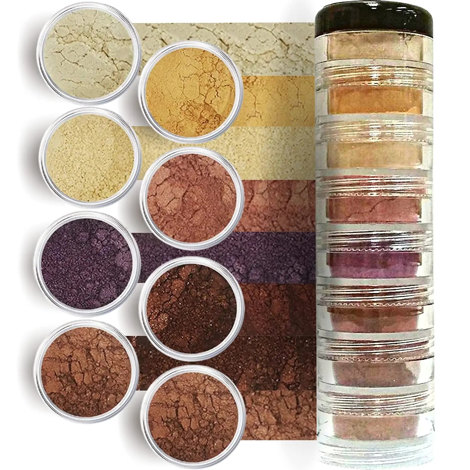 Espresso Paradise 8 Stack Mineral Makeup Eyeshadow Pure Shimmer Mineral Make - Sun Laboratories by Giesee natural cosmetics organic minerals