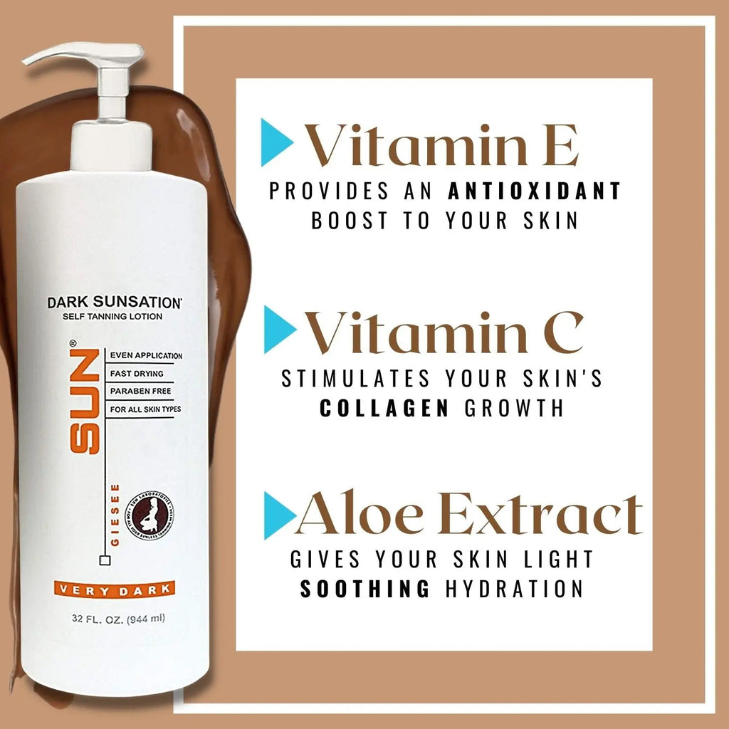 Sun Laboratories Dark Sunsation Best Self Tanner Very Dark Lotion 32 oz. - Sun Laboratories by Giesee tanning lotion