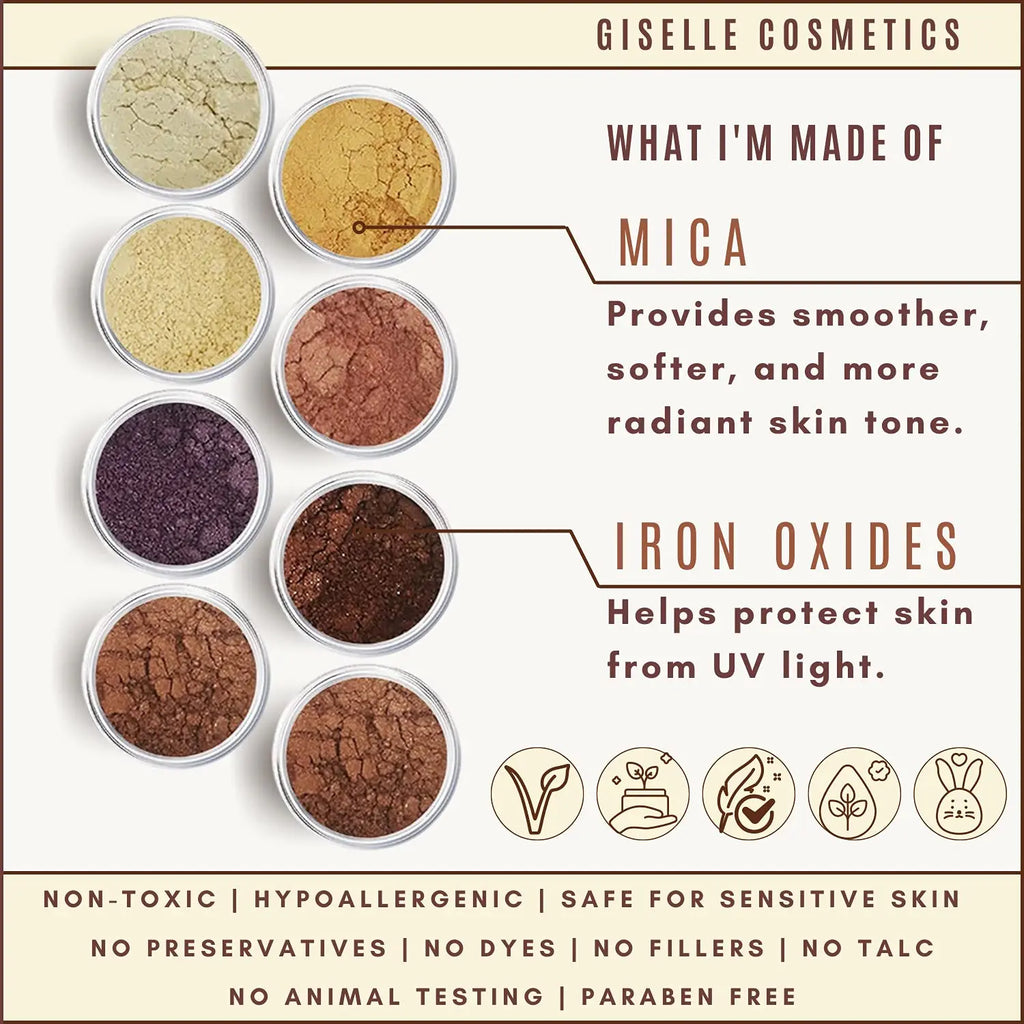Espresso Paradise 8 Stack Mineral Makeup Eyeshadow Pure Shimmer Mineral Make - Sun Laboratories by Giesee natural cosmetics organic minerals