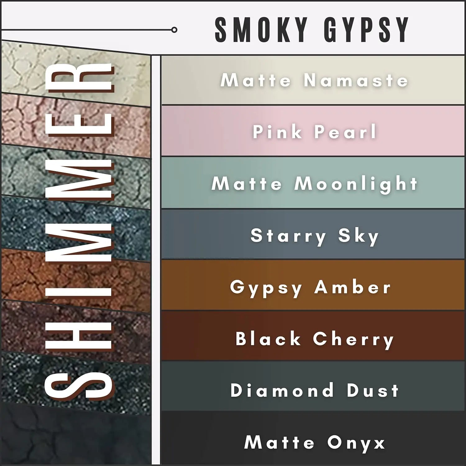 Smoky Gypsy 8 Stack Mineral Makeup Eyeshadow Giselle Cosmetics - Sun Laboratories by Giesee gypsy makeup	