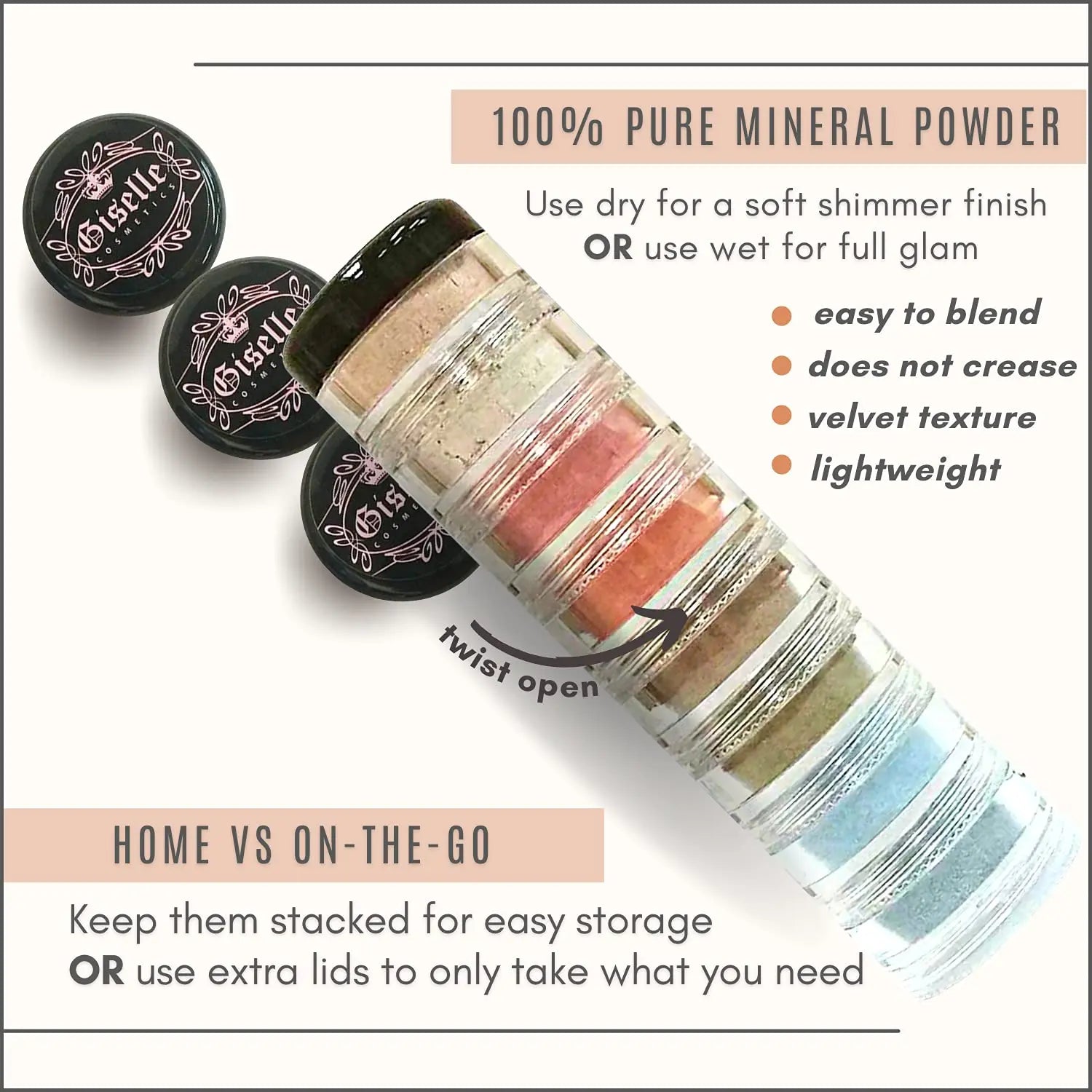 Manhattan Chick 8 Stack Mineral Makeup Eyeshadow Pure Shimmer Mineral Make - Sun Laboratories by Giesee gypsy makeup	