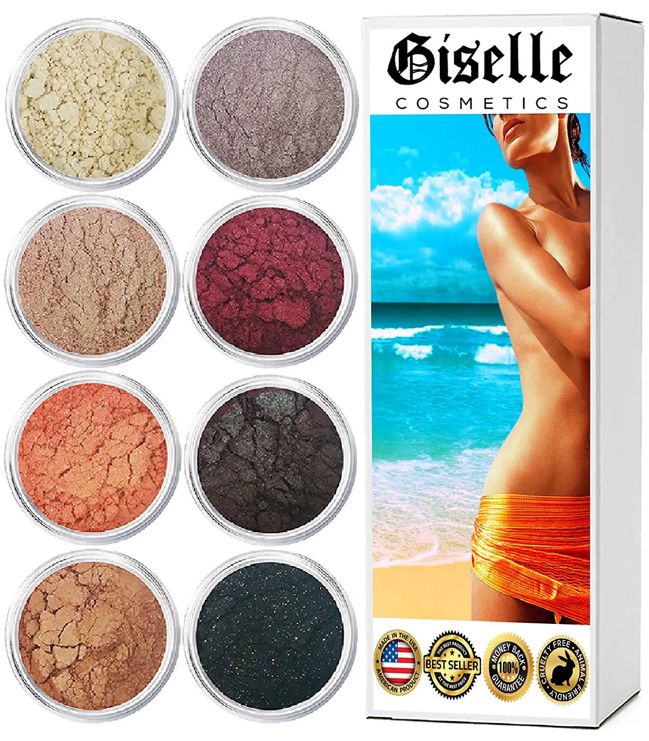Mineral Loose Powder Makeup Eyeshadow Palette Kit | Pure Organic Natural Pigment Minerals - Sun Laboratories by Giesee natural cosmetics organic