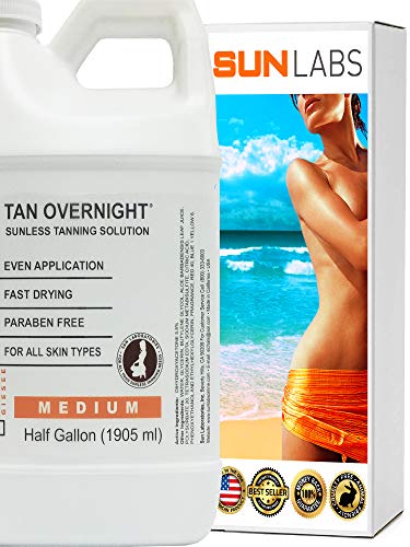 Natural Sunless Solution, Body and Face for Bronzing and Golden Tan (1/2 Gallon)