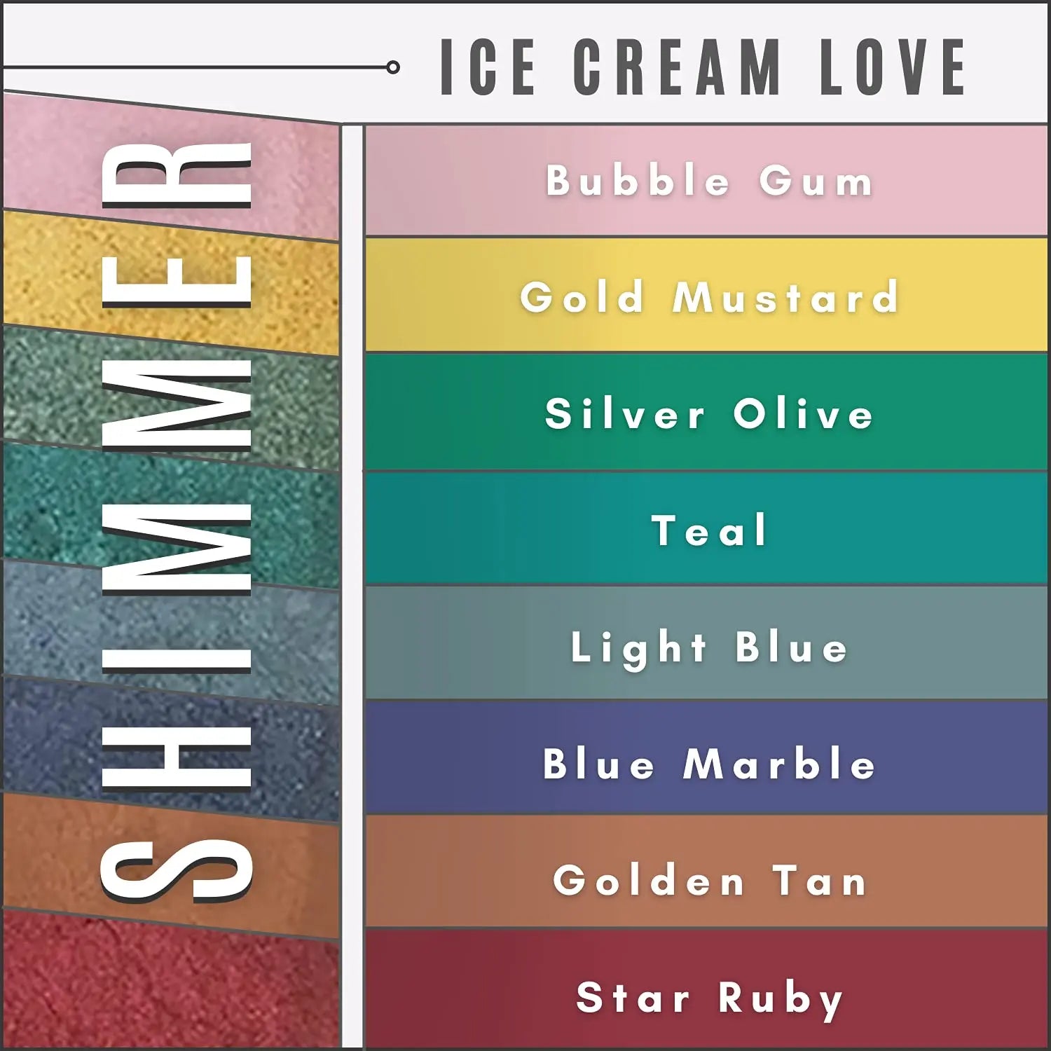 Ice Cream Love 8 Stack Mineral Makeup Eyeshadow Pure Shimmer Mineral Make - Sun Laboratories by Giesee gypsy makeup	