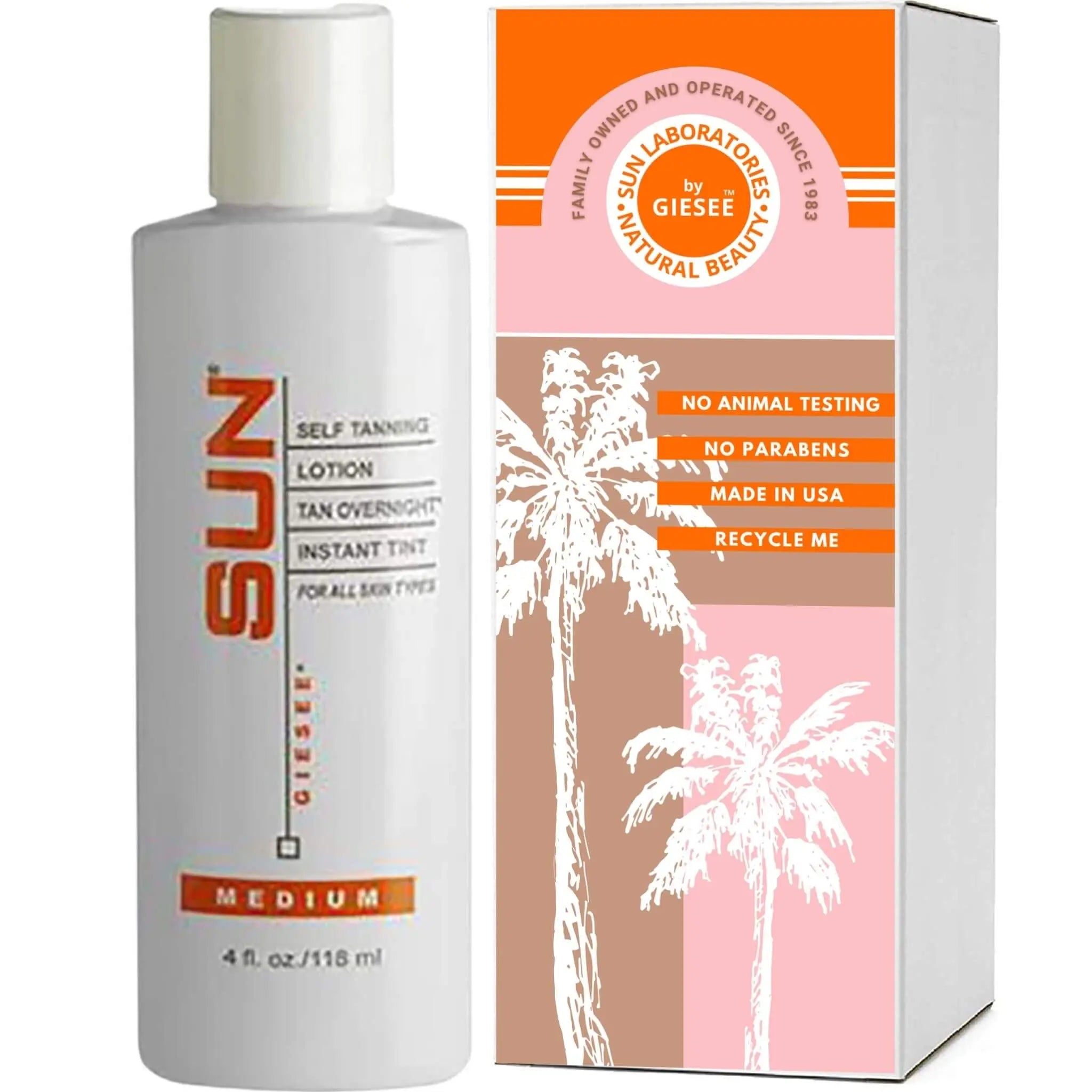 Sun Tan Overnight Self Tanning Lotion Medium 4 oz. - Sun Laboratories by Giesee organic self tanner lotion
