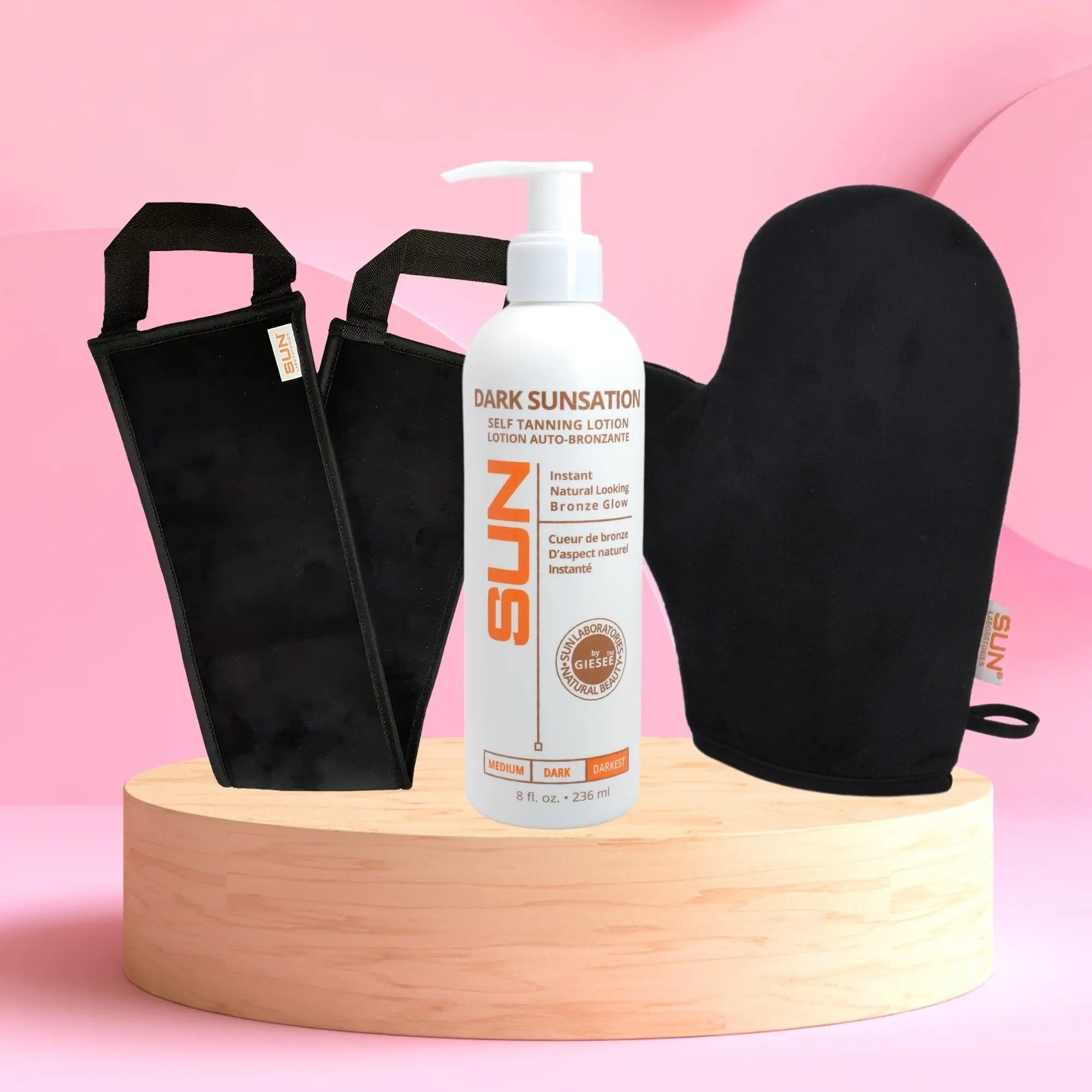 Self Tanner Bundle Dark Sunsation Very Dark 8oz Sunless Tanning Lotion Kit - Sun Laboratories by Giesee self tanner very dark