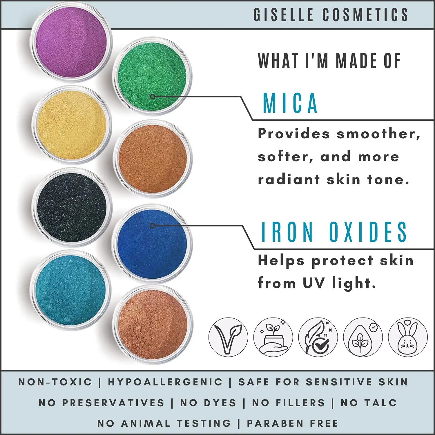 Caribbean 8 Stack Mineral Makeup Eyeshadow Pure Shimmer Mineral Make - Sun Laboratories by Giesee gypsy makeup	