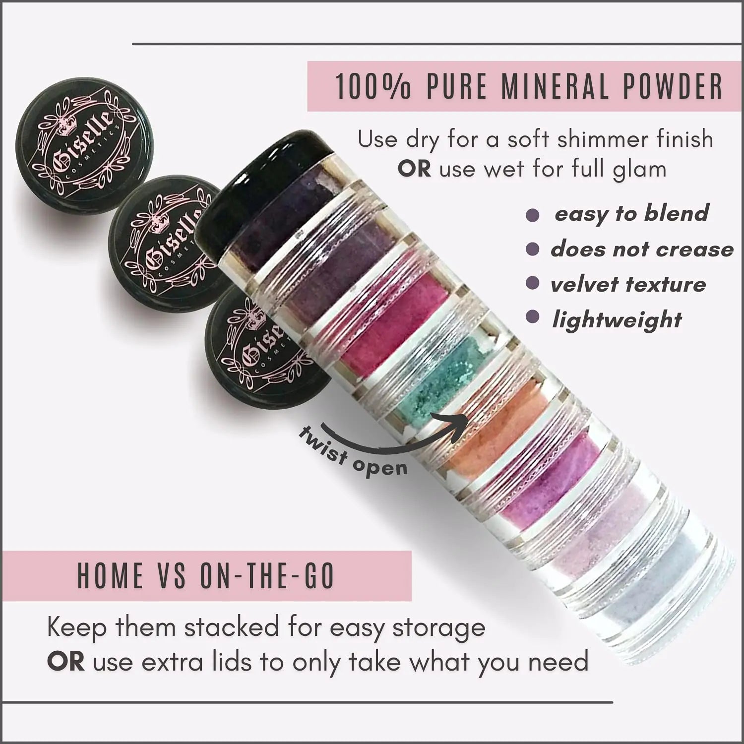 Lolly Pop Candy 8 Stack Mineral Makeup Eyeshadow Pure Shimmer Mineral Make - Sun Laboratories by Giesee gypsy makeup	