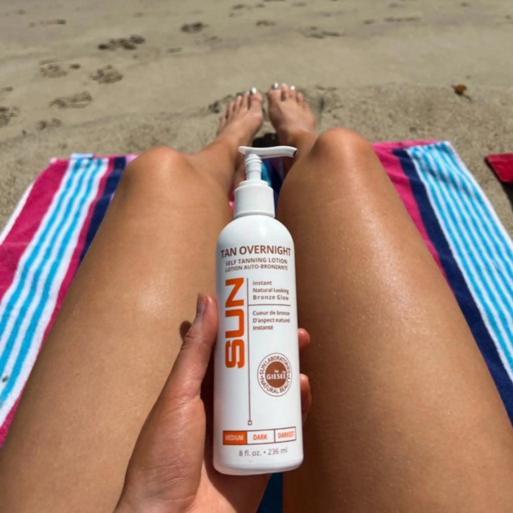Sunlabs Tan Overnight 8oz Self Tan Lotion Mitt Bundle - Sun Laboratories by Giesee tan overnight sunlabs