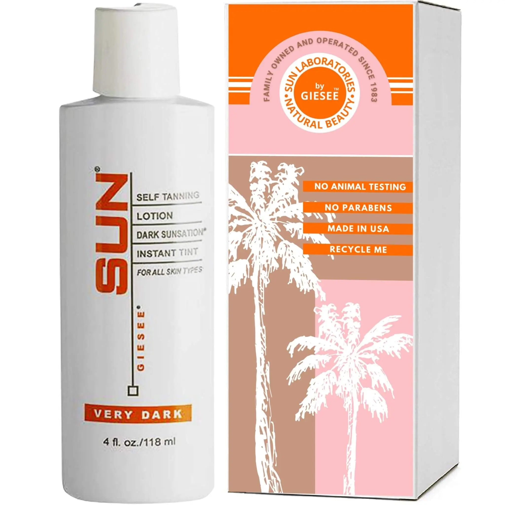 Sun Laboratories Dark Sunsation Self Tanning Lotion 4 oz - Natural Tan Glow - Sun Laboratories by Giesee organic self tanner lotion